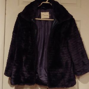 Navy blue Carmin faux jacket